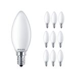 Confezione Multipack 10x Philips Corepro LED Candela E14 Ghiaccio 4.3W 470lm - 827 Bianco Molto Caldo | Sostitutiva 40W