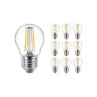Confezione Multipack 10x Philips Master Value LED Lustre E27 Sferica Filamento Chiara 3.4W 470lm - 927 Bianco Molto Caldo | Miglior resa cromatica - Dimmerabile - Sostitutiva 40W